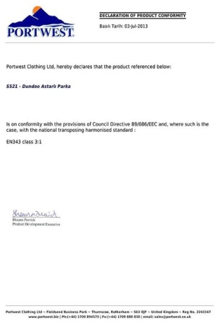 Portwest S521 - Dundee Astarlı Parka