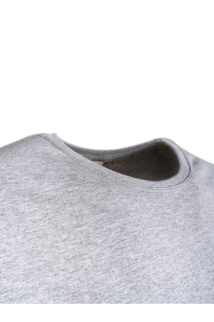 Penye Tişört Uzun Kollu  Erkek Gri Melanj